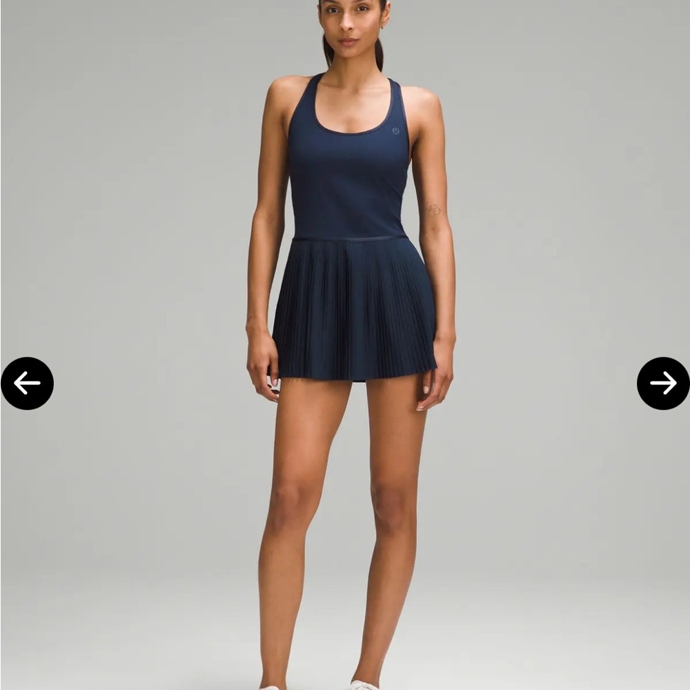 Lululemon Navy Scoop Neck Pleated Tennis Dress NWT